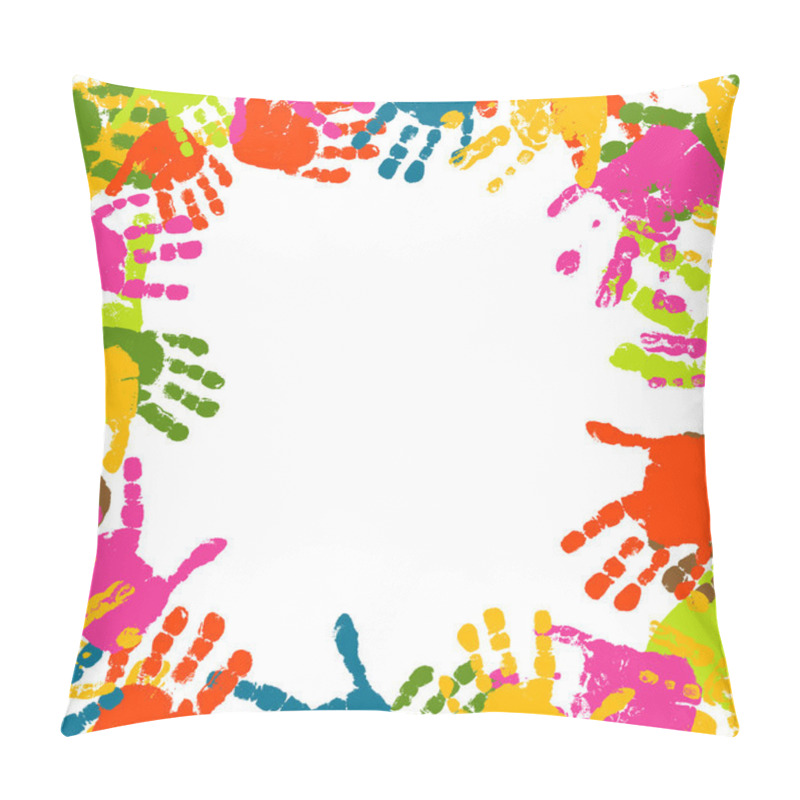 Personality  Abstract Background, Prints Of Hands Of The Child, Vector Pillow Covers