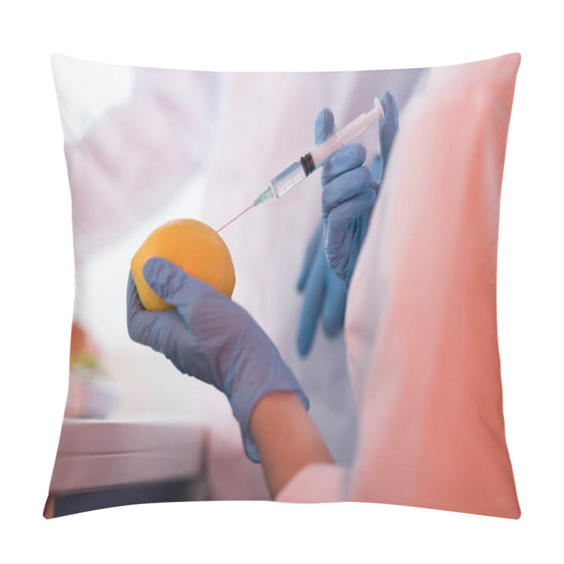 Personality  Scientist During Work At Modern Laboratory Pillow Covers