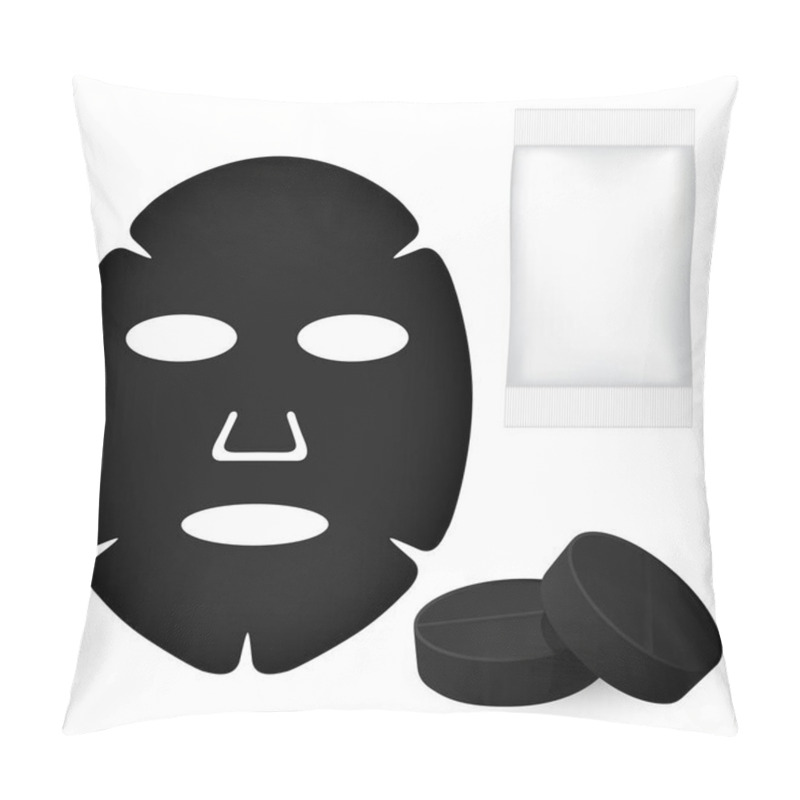 Personality  Black Face Mask. Pillow Covers