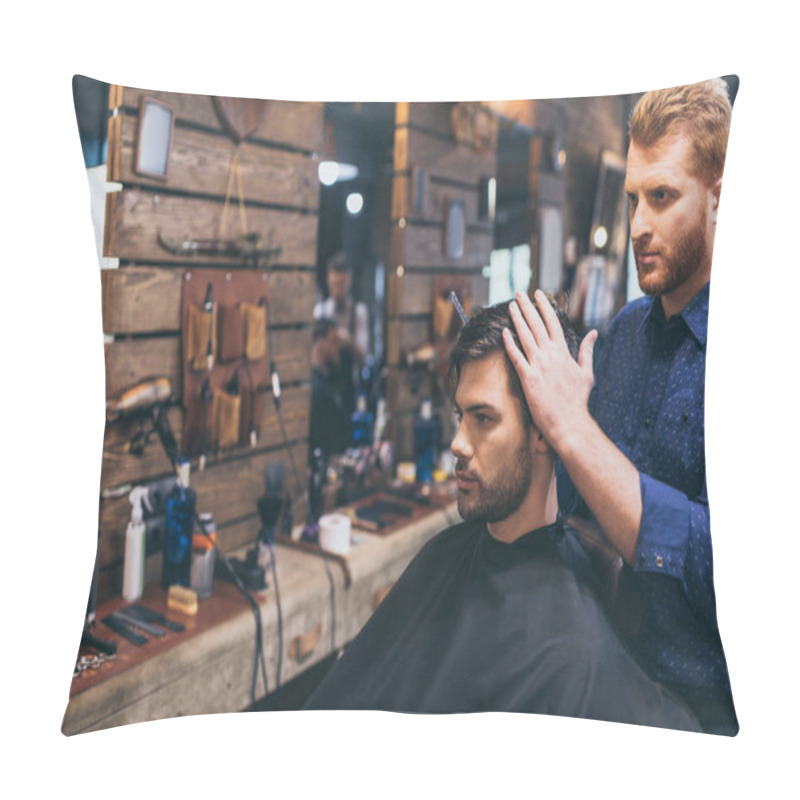 Personality  Handsome Man Getting Hairstyle Pillow Covers