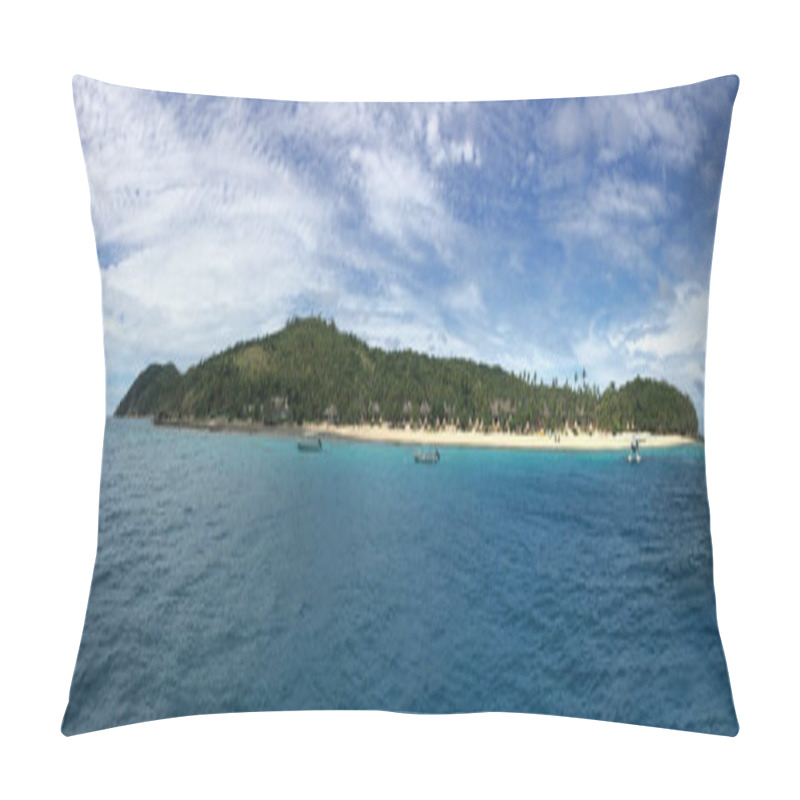 Personality  Panoramic Landscape And Seascape View Of Waya Island Fiji Pillow Covers