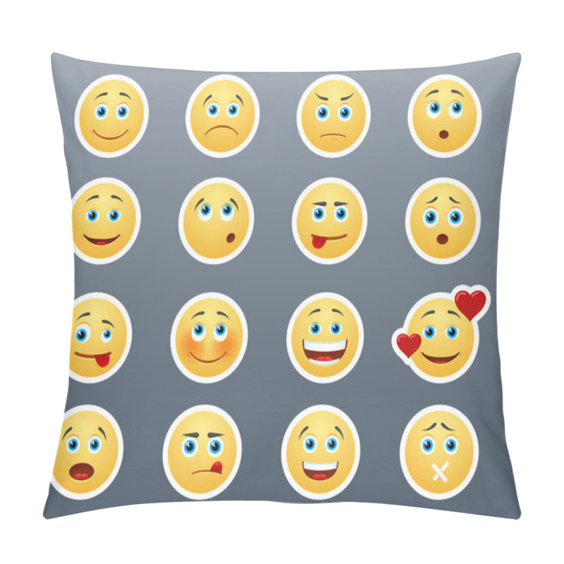 Personality  Different Emotions Smileys Pillow Covers