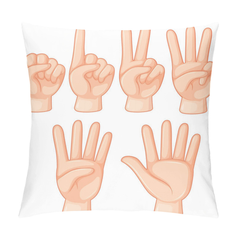 Personality  Set Of Hand Gesture Illustration Pillow Covers