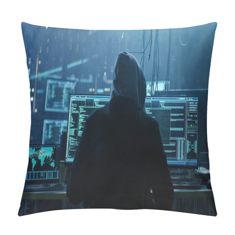 Personality  Dangerous Hooded Hacker Breaks Into Government Data Servers And  Pillow Covers