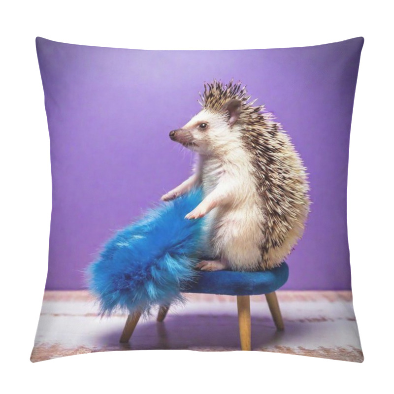 Personality  Hedgehog With Blue Fur And Blue Fur Pillow Covers