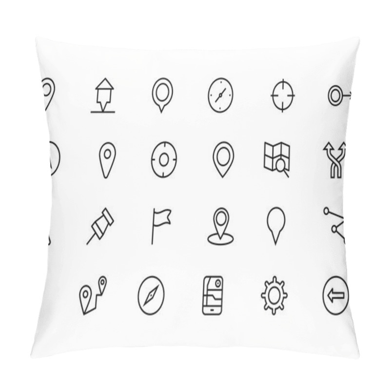 Personality  Navigation Vector Line Icons 1 Pillow Covers