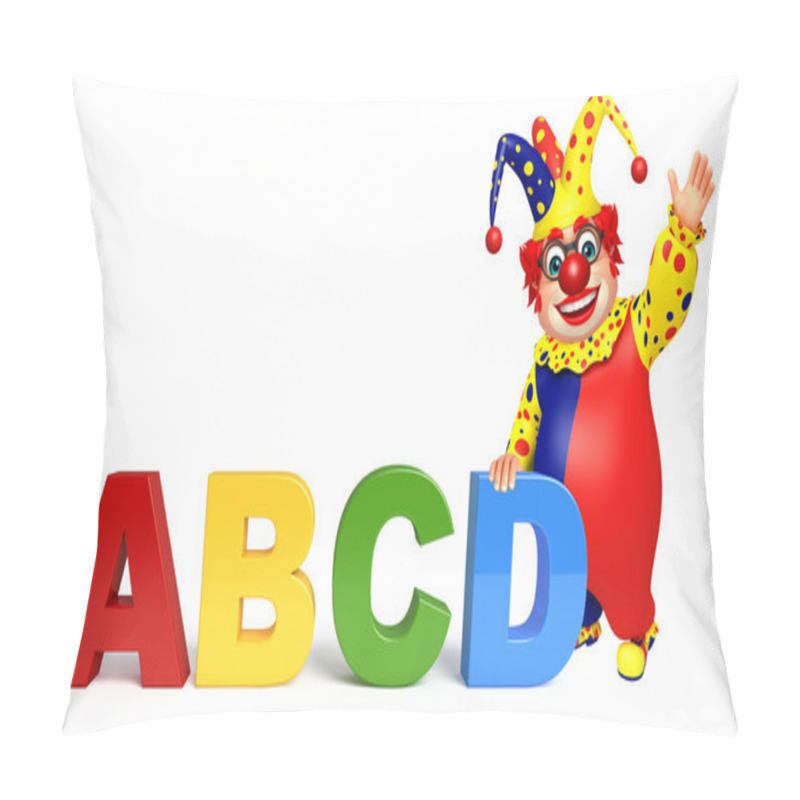 Personality  Clown With ABCD Sign Pillow Covers