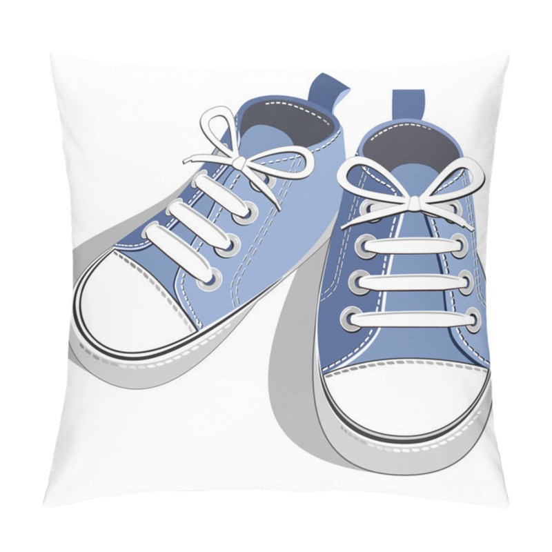 Personality  Children Blue Sneaker Pillow Covers