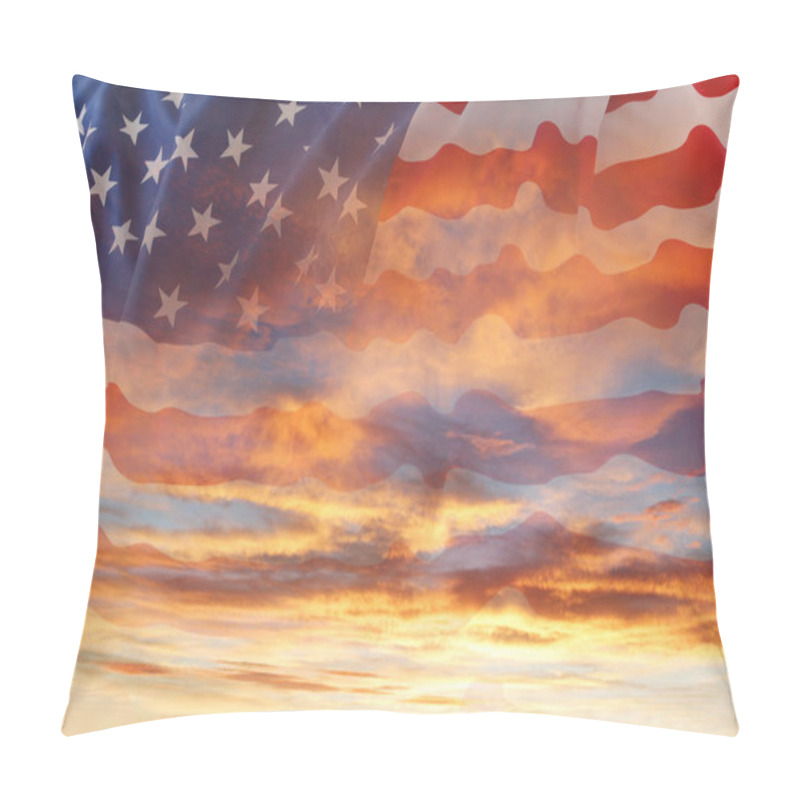 Personality  American Flag In The Sky Pillow Covers