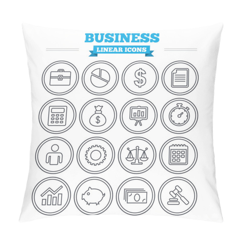 Personality  Business, Finance Icons Set. Pillow Covers