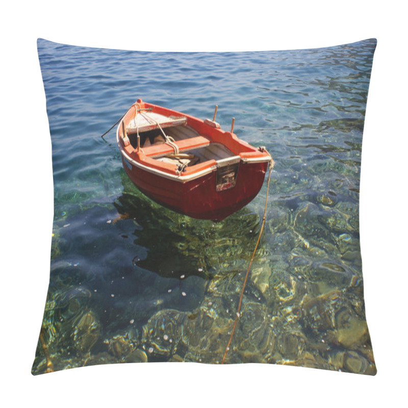 Personality  Traditional Small Boat Near The Coast Pillow Covers