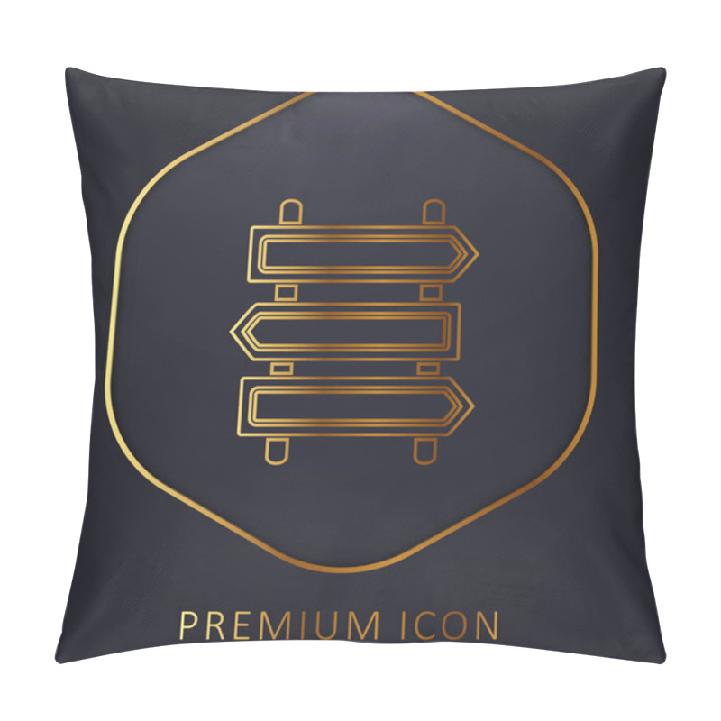 Personality  Arrows Signals Grouped On Poles Golden Line Premium Logo Or Icon Pillow Covers