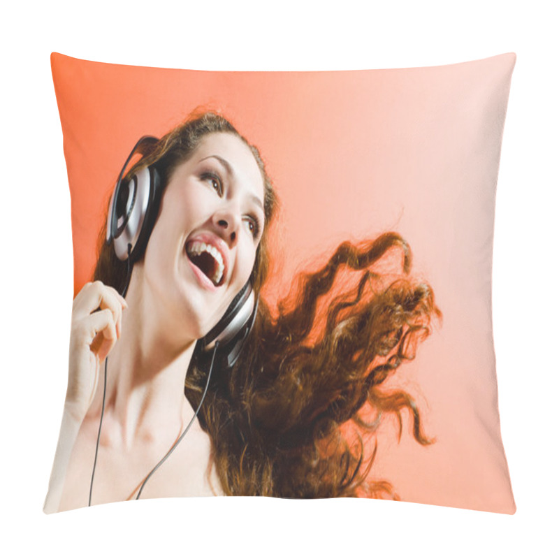 Personality  Girl In Headphones Pillow Covers