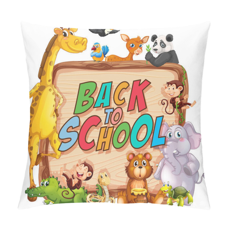 Personality  Back To School Template With Animal Pillow Covers