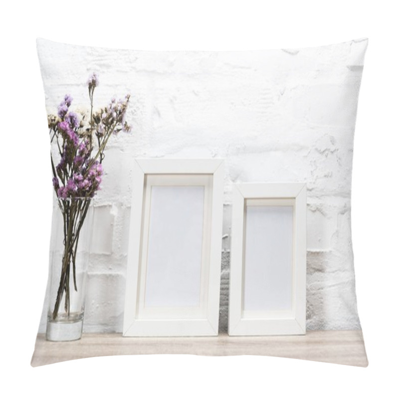 Personality  Photo Frames And Flowers In Vase Pillow Covers