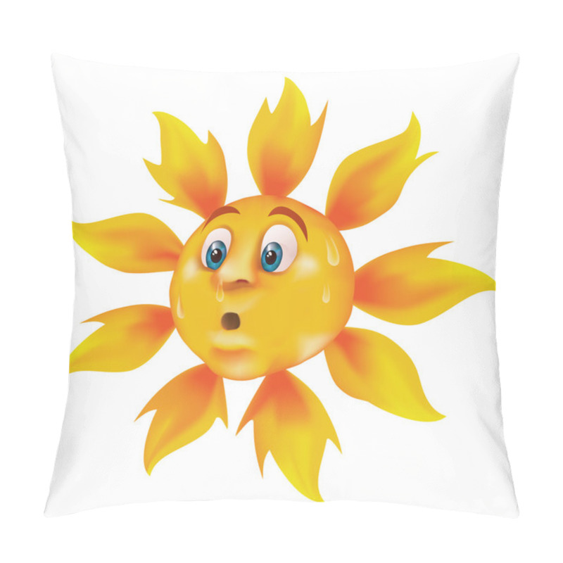 Personality  Sweating Cartoon Sun Pillow Covers