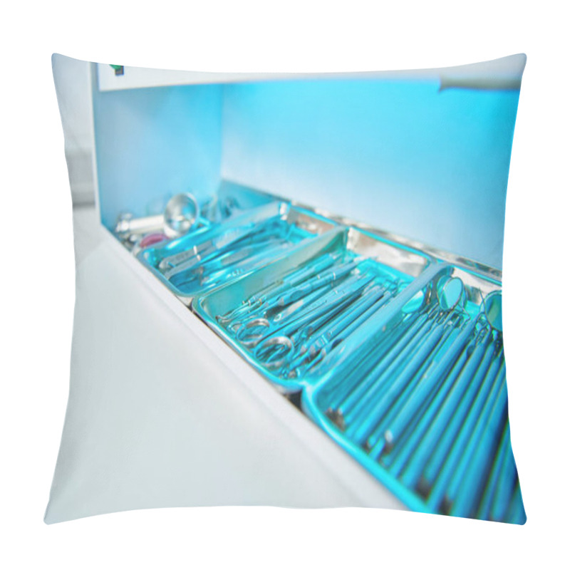 Personality  Dental Instruments Are Undergoing Sterilization Before Use Pillow Covers