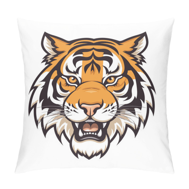 Personality  Tiger Head Mascot. Logo Design. Illustration For Printing On T-shirts. Pillow Covers