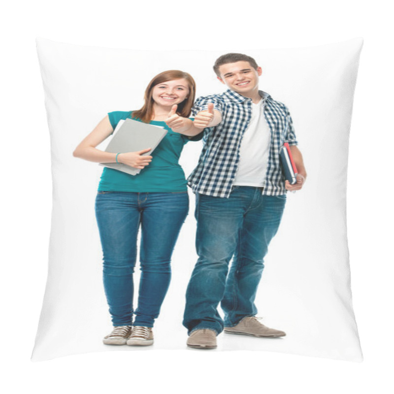 Personality  Students Showing Thumbs-up Pillow Covers