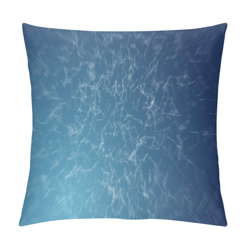 Personality  Abstract Blue Blurred Geometry Wireframe Network And Connecting  Pillow Covers