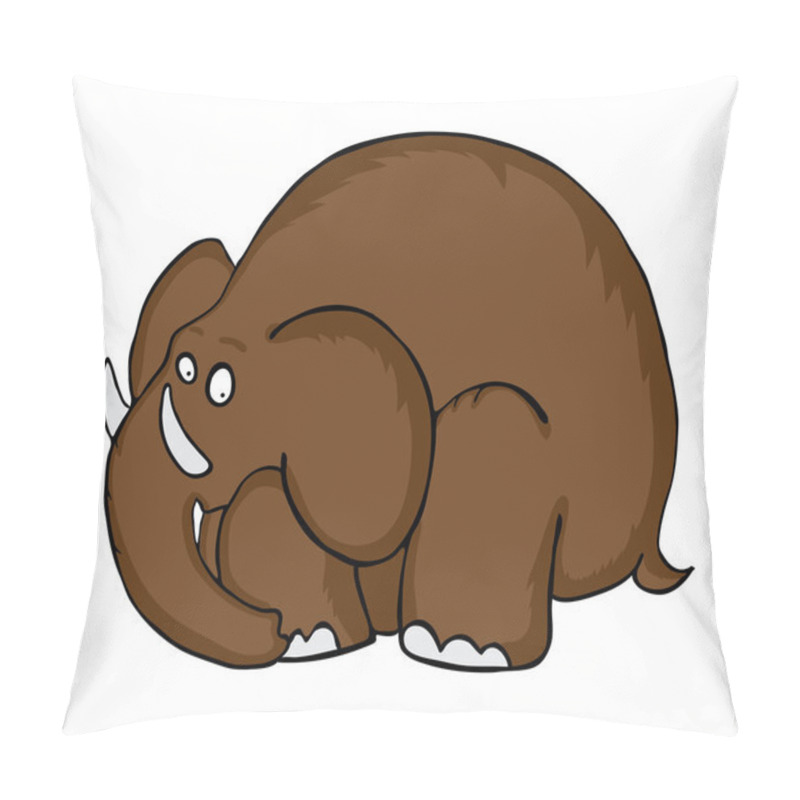 Personality  Cartoon Mammoth, Vector Illustration Pillow Covers