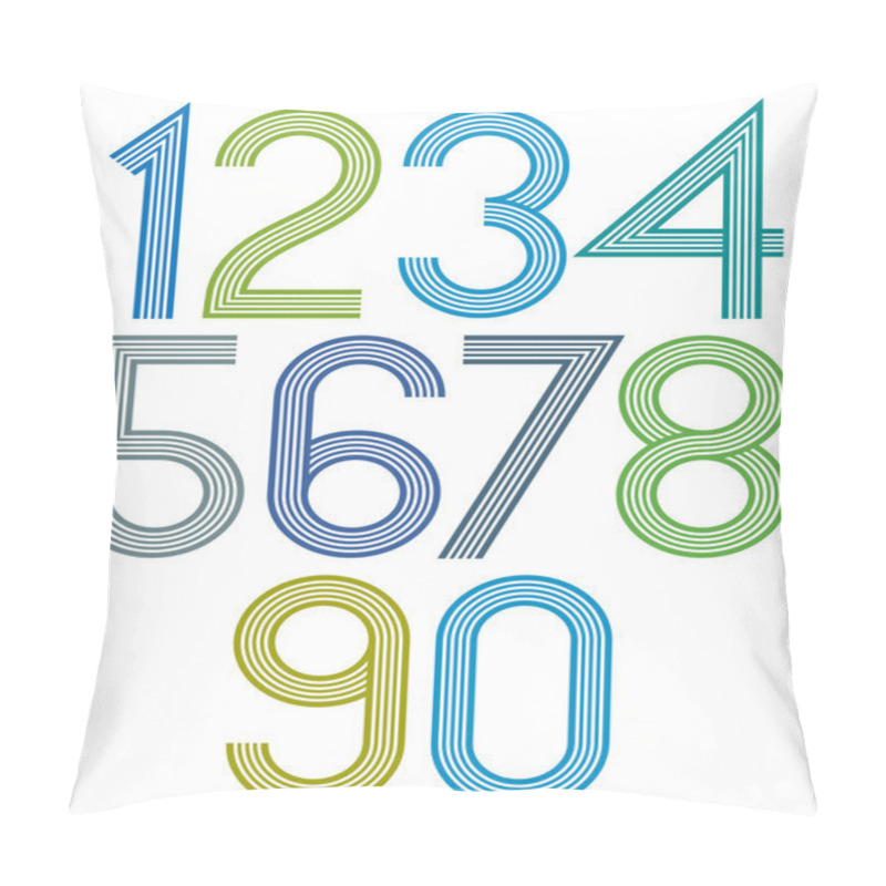 Personality  Poster Bright Large Rounded Numbers Pillow Covers