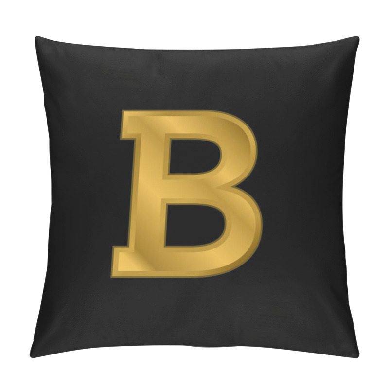 Personality  Bold Gold Plated Metalic Icon Or Logo Vector Pillow Covers