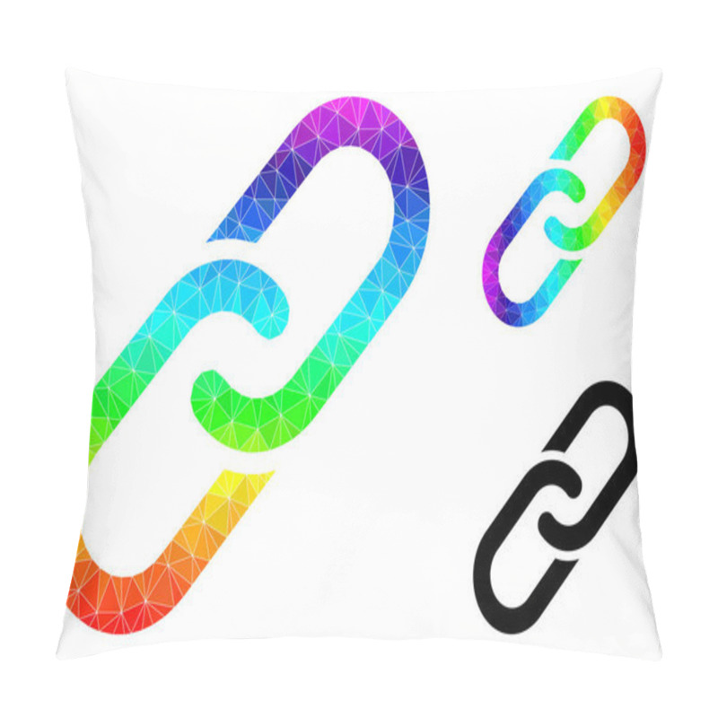 Personality  Vector Polygonal Chain Icon With Rainbow Gradient Pillow Covers