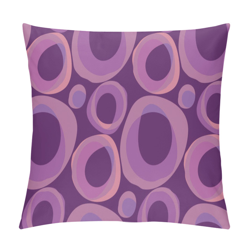 Personality  Retro Purple Round Shapes Repeatable Motif. Abstract Soft Round Geometric Shapes Seamless Pattern. Pillow Covers