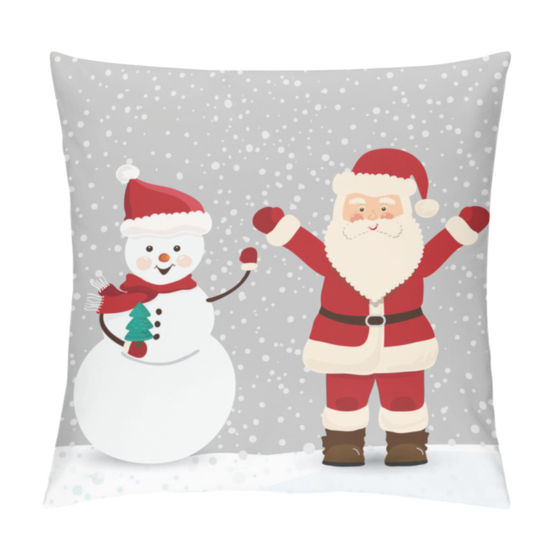 Personality  Christmas Card In Vector Pillow Covers