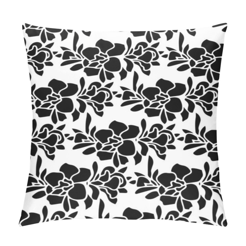 Personality  Pattern Flowers Vector, Stencil, Black And White Pillow Covers