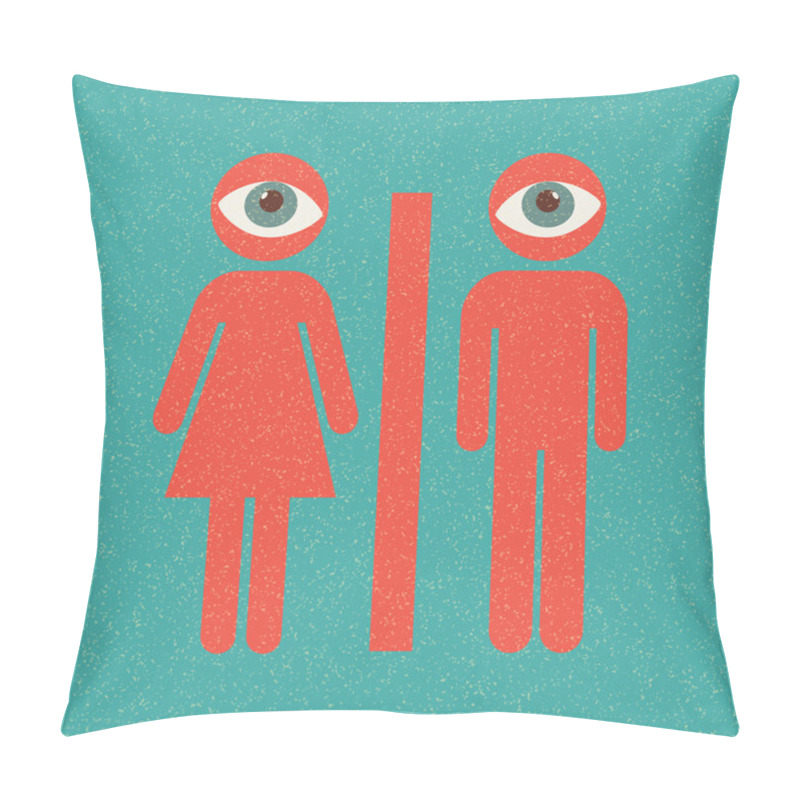 Personality  Restroom Retro Poster Pillow Covers