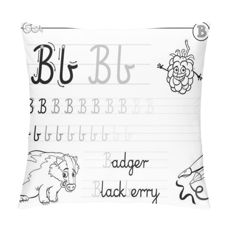 Personality  Learn To Write Letter B Workbook For Kids Pillow Covers