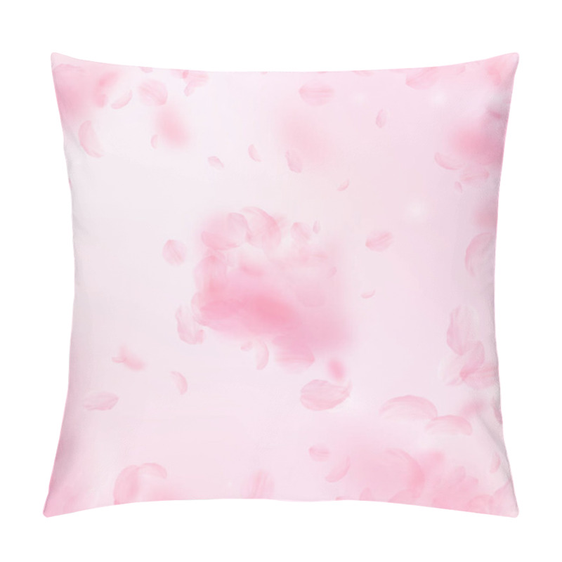 Personality  Sakura Petals Falling Down. Romantic Pink Flowers  Pillow Covers