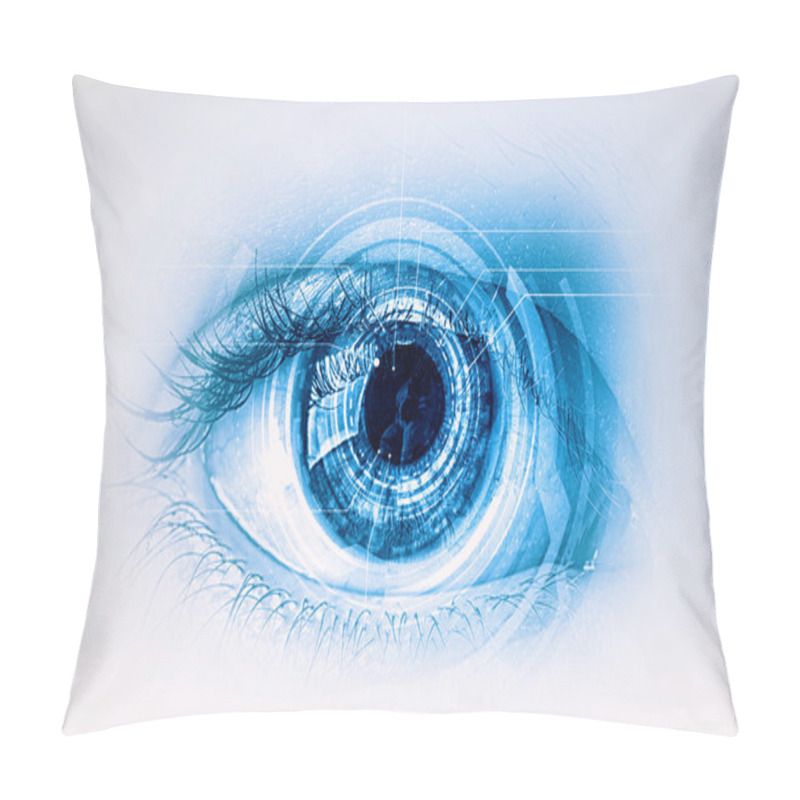 Personality  Eye Scanning. Concept Image Pillow Covers