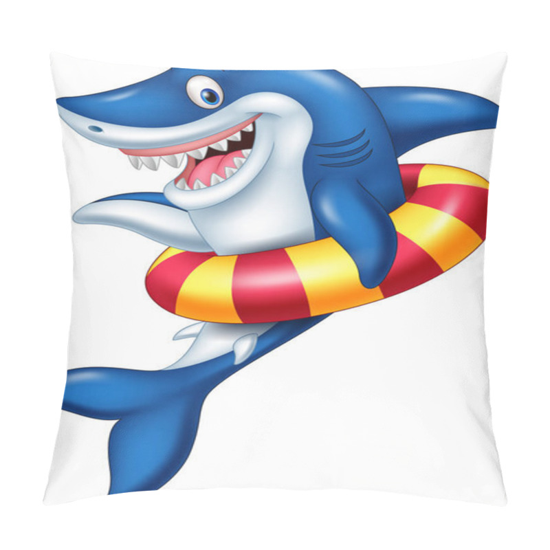 Personality  Cartoon Shark With Inflatable Ring Pillow Covers