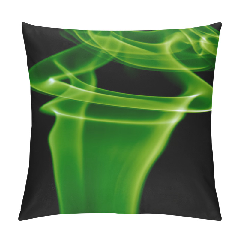 Personality  Abstract Green Smoke In A Black Background Pillow Covers