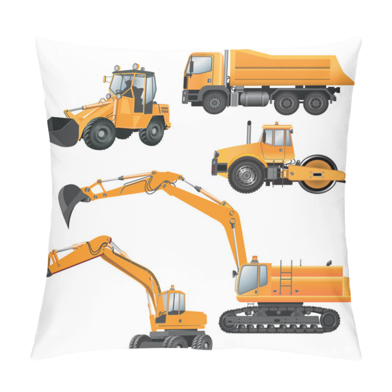 Personality  Construction Machines Pillow Covers