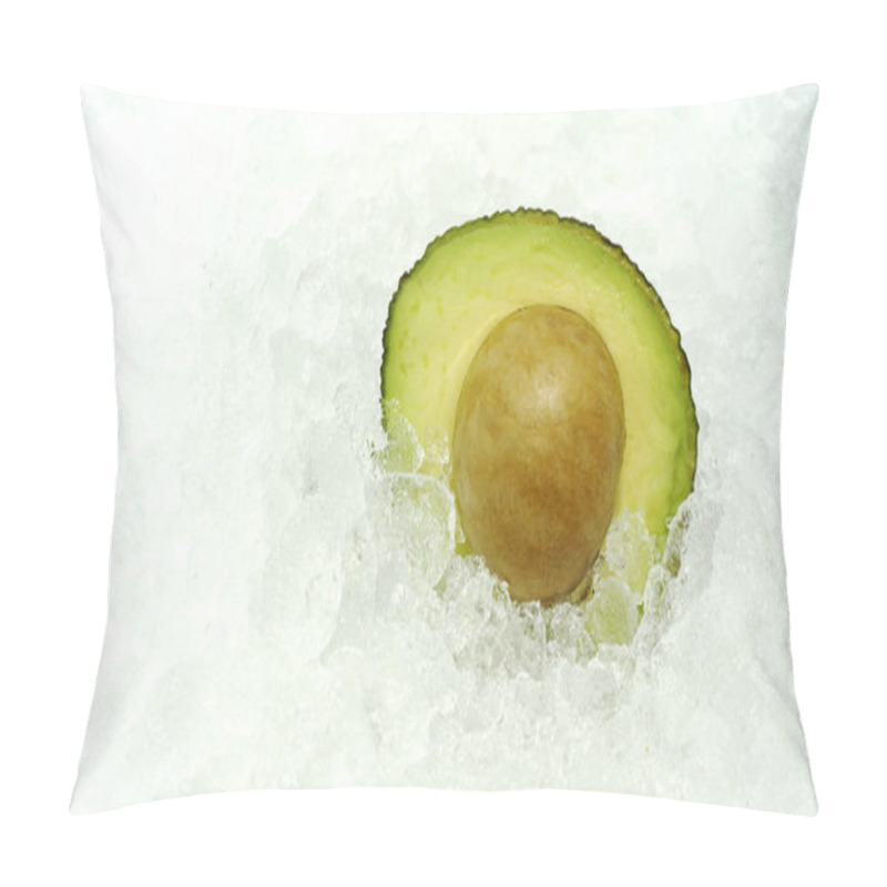 Personality  Avocado On Ice Background, Sold In Supermarkets. Buy For Cooking. Food Concept, Copy Space.  Pillow Covers