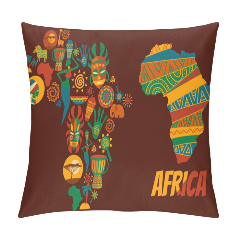 Personality  African And Safari Elements And Icons Pillow Covers