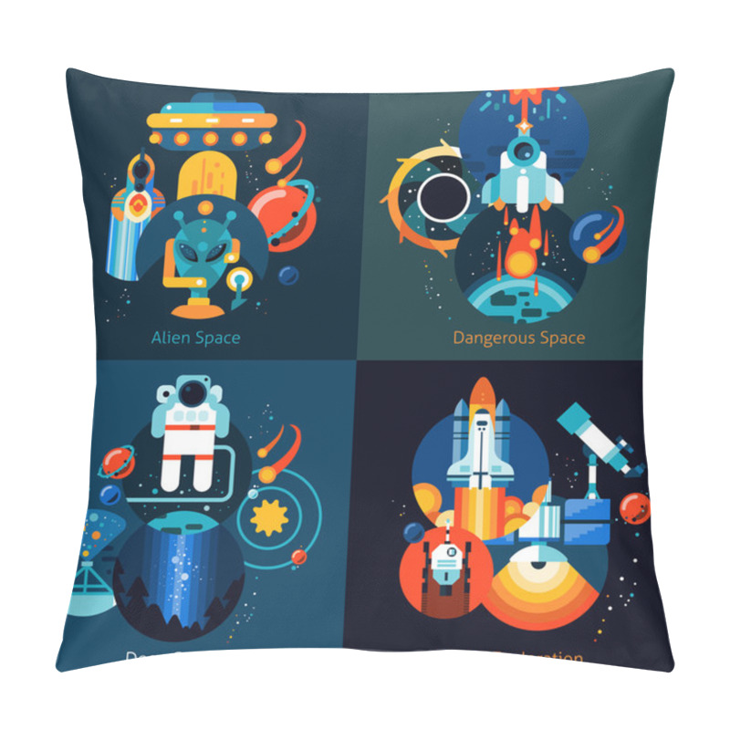 Personality  Space Flat Set Pillow Covers