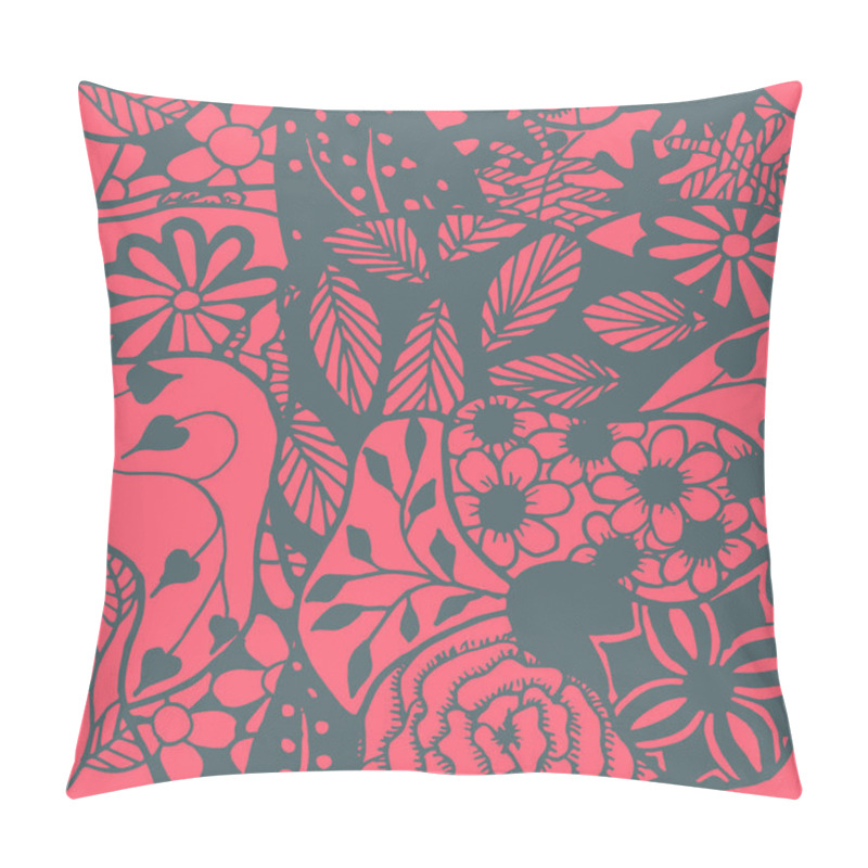 Personality  Zentangle Flowers. Seamless Pattern. Gentle Rapport For Fabric Swimwear, Paper,. Simple Doodle With Summer Blossoms In Country Style. Summer Pattern With Small Flowers. Pillow Covers