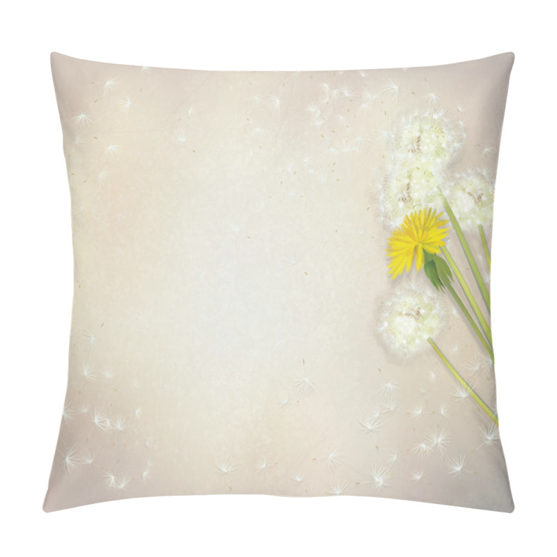 Personality  Vector Dandelion Flowers On Paper Background. Pillow Covers