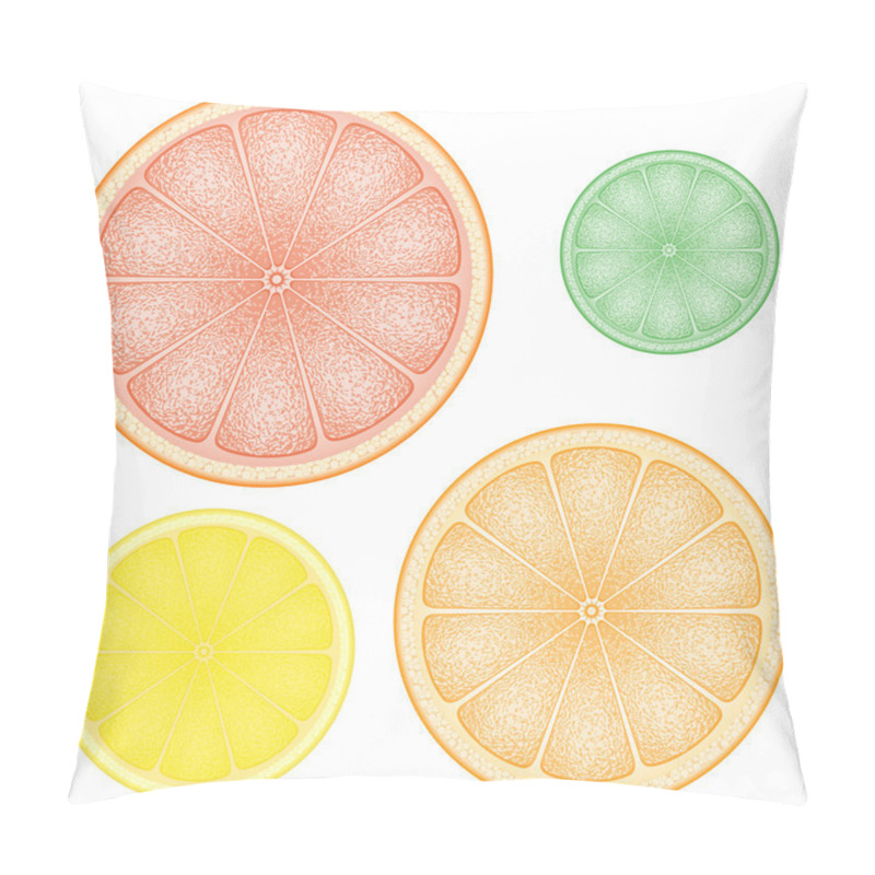 Personality  Set Of Citrus In The Slice Orange Lemon Lime Grapefruit Pillow Covers