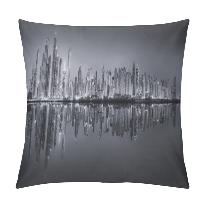 Personality  The Beauty Panorama Of Dubai, Black And White Pillow Covers