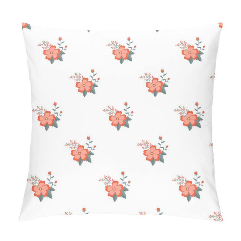 Personality  A Seamless Pattern Showcasing Orange Floral Bouquets With Green Leaves, Perfect For Decorative Applications Such As Wallpapers, Fabrics, Or Stationery Designs. Pillow Covers