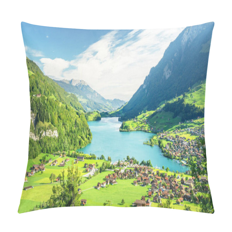 Personality  Aerial View On Lungernsee Lake, Switzerland, Europe Pillow Covers