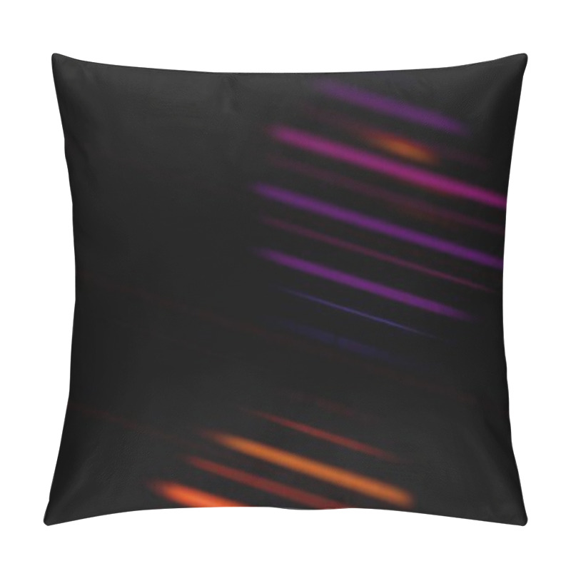 Personality  Abstract Vertical Light Bars In Darkness With Vibrant Purple And Orange Tones Pillow Covers