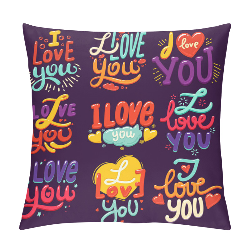 Personality  Vector Set Of Love. Happy Valentines Day Signs Pillow Covers