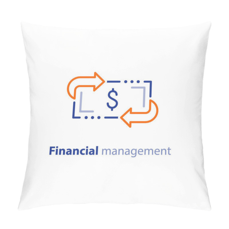 Personality  Money Savings, Investment Plan, Stock Market, Finance Services, Line Icon Pillow Covers